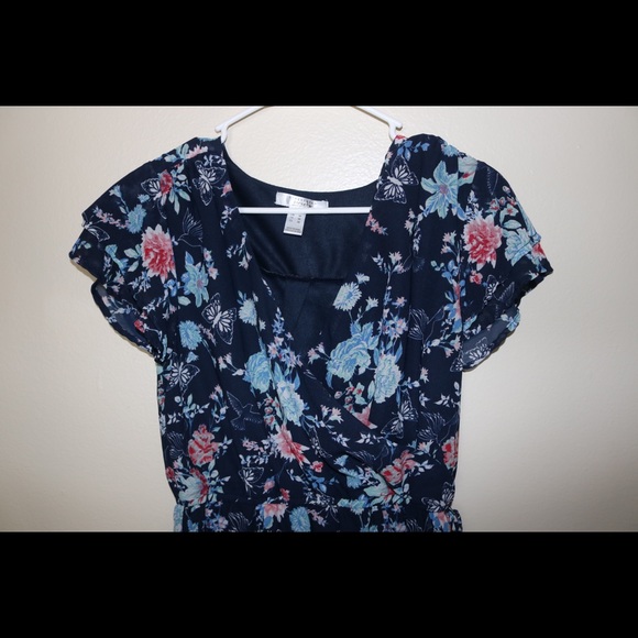 Floral Dress (Navy Blue) - Picture 3 of 3